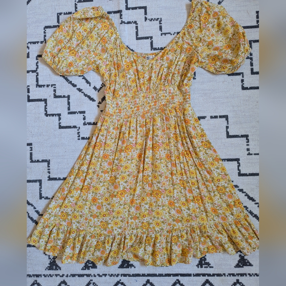 Billabong Yellow Floral Midi Dress